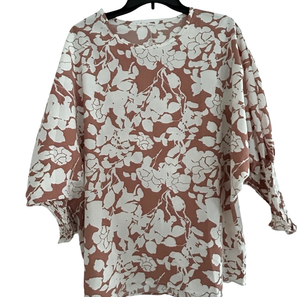Floral Print Women's Elegant Long Sleeve Blouse - Picture 6 of 8